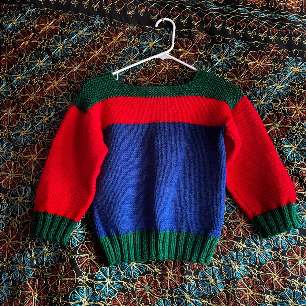 NWOT Handmade Unisex Children’s Colorful Knit Sweater